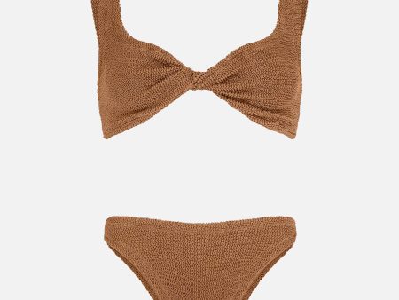 Juno Bikini in Metallic Cocoa Online Hot Sale