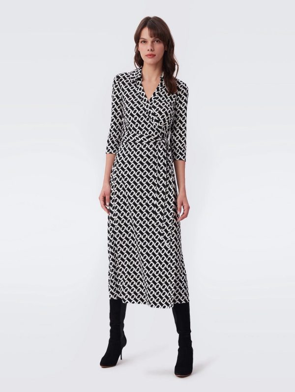 Abigail Wrap Dress in Chain Link on Sale