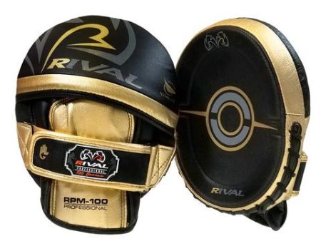 RIVAL RPM100 PROFESSIONAL PUNCH MITTS - BLACK GOLD For Sale