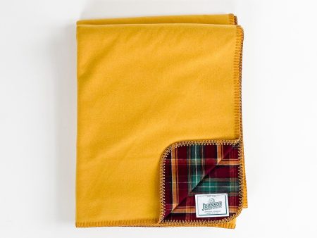 Flannel-Lined Wool Throw - Yellow Supply