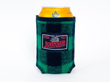 Wool Koozie - Green & Black Buffalo Check For Discount