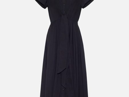 Asbury Midi Dress in Black Hot on Sale