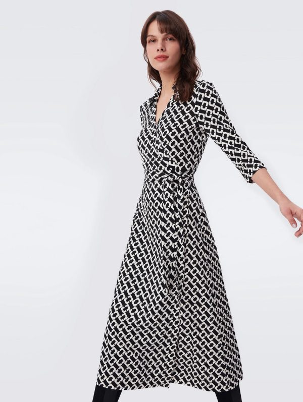 Abigail Wrap Dress in Chain Link on Sale