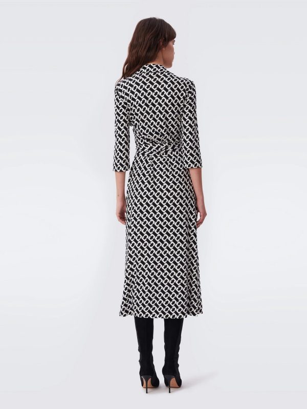 Abigail Wrap Dress in Chain Link on Sale